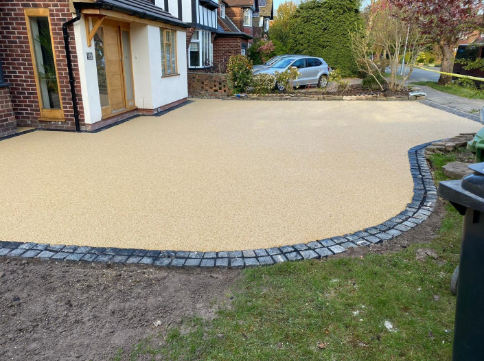curved resin bound patio