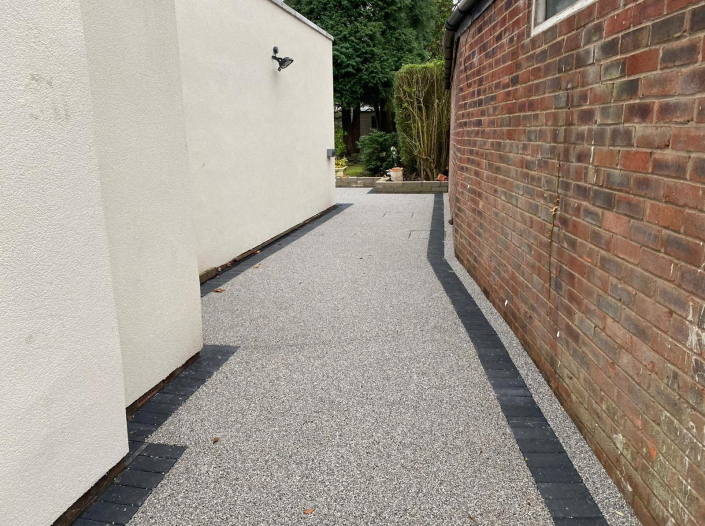 large silver resin driveway